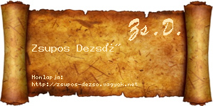 Zsupos Dezső névjegykártya